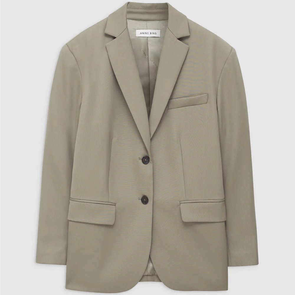 NWT: Anine Bing Quinn Blazer. Green Khaki. Small